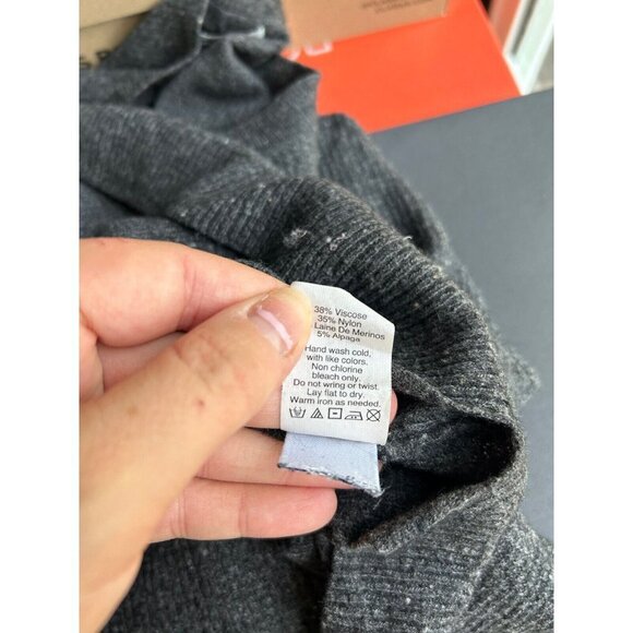 Madewell Northroad Pullover Sweater Dark Gray crewneck Merino Wool Blend XXS - Picture 11 of 11